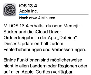 Apple rollt iOS 13.4 aus - Golden Master