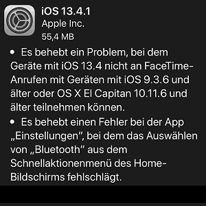 Apple veröffentlicht iOS / iPadOS 13.4.1