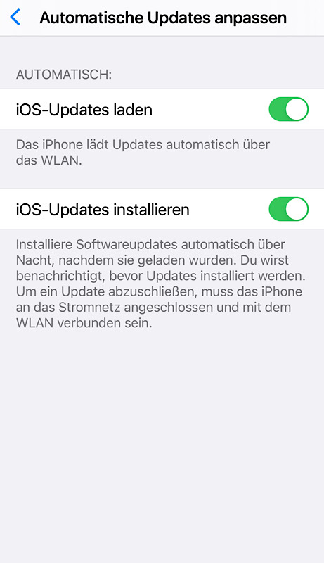 Automatische Update - iOS 13.6