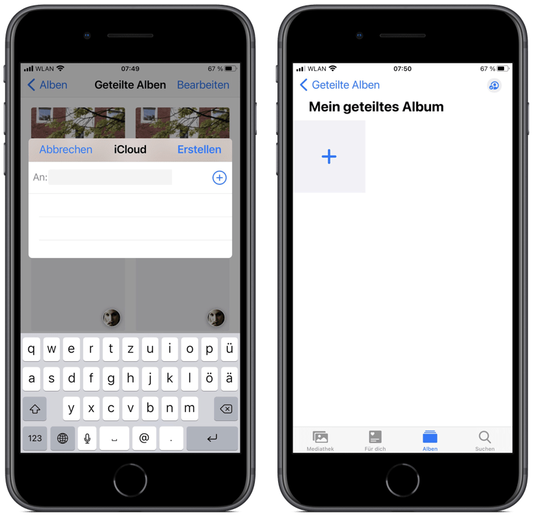 iOS: Geteiltes Album - Teilnehmer und Fotos hinzufügen