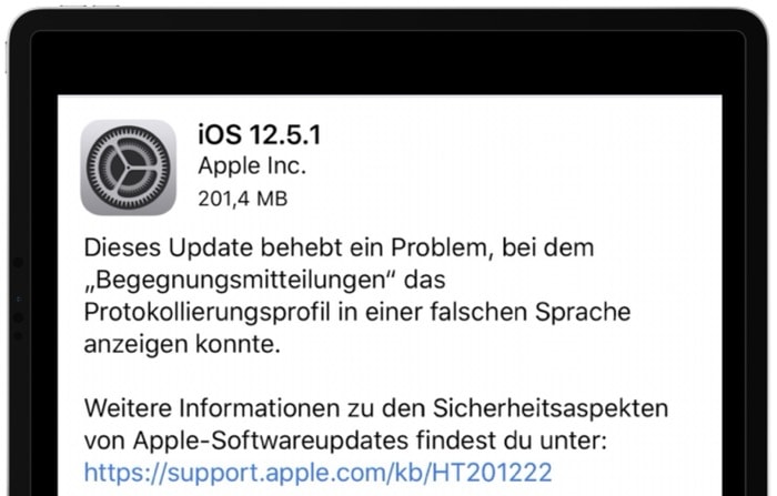 Apple veröffentlicht iOS 12.5.1 für ausgewählte Geräte
