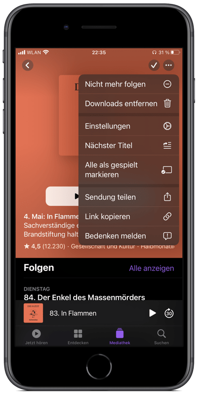 Podcasts-App iOS 14.6
