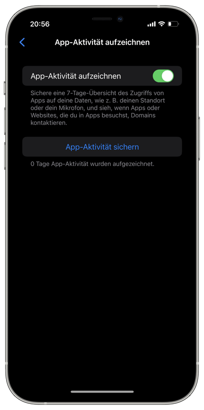 Datenschutz: App-Aktivitäten mit iOS 15 aufzeichnen