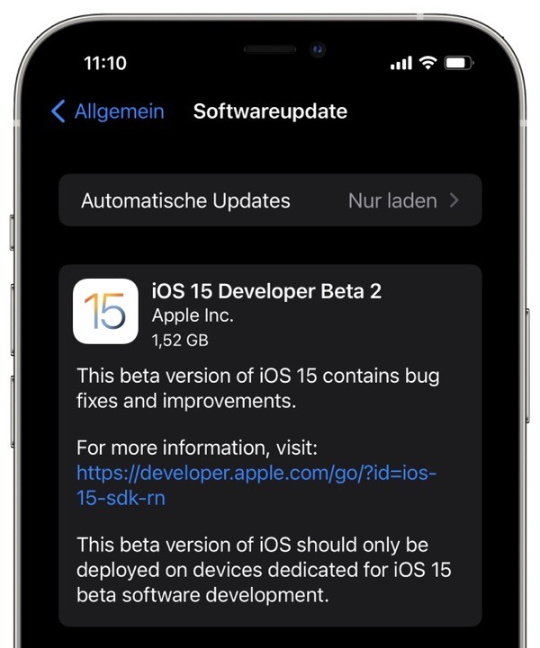 iOS 15 Beta 2