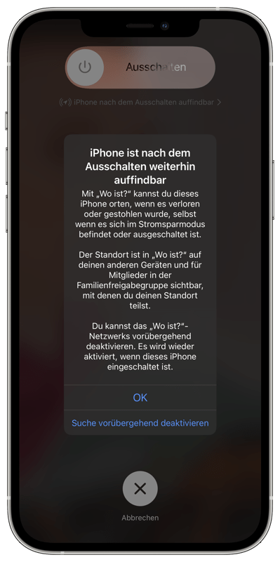 iOS 15 Beta 5 - iPhone nach dem Ausschalten