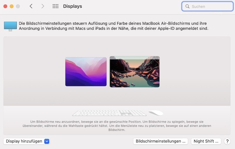 Display auf dem Mac auswählen
