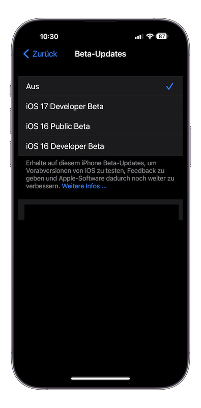 iOS Beta-Updates